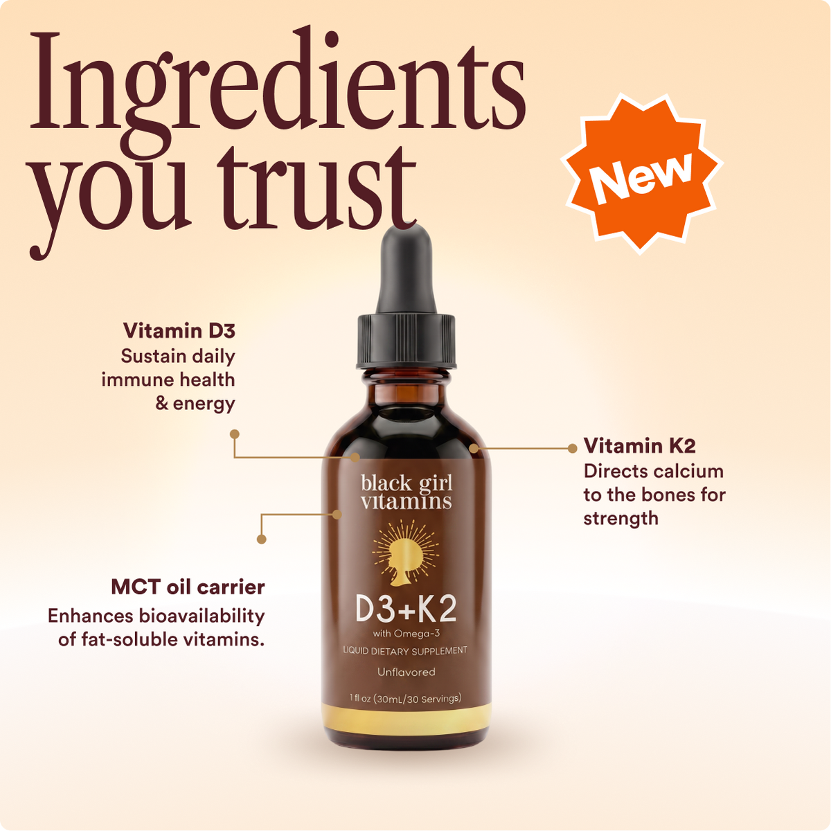 Vitamin D3 + K2 Drops