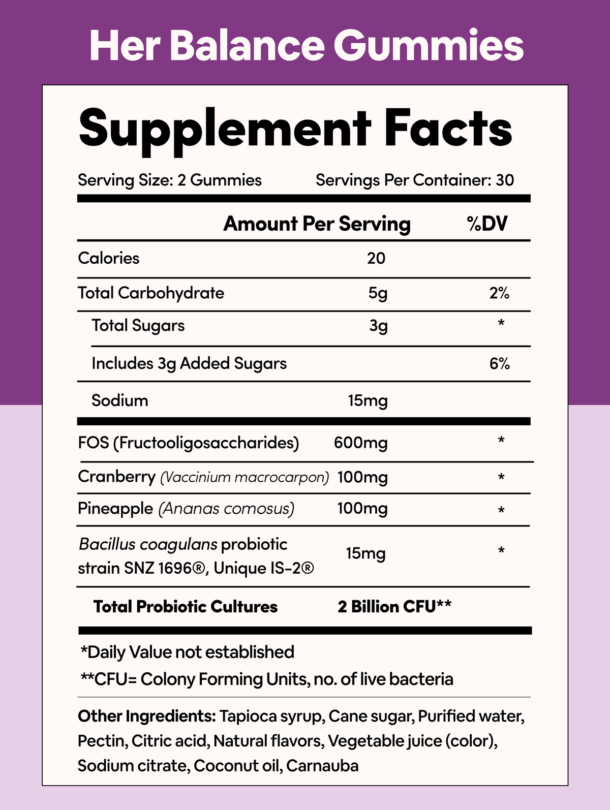 Her Balance Vaginal Probiotic Gummies
